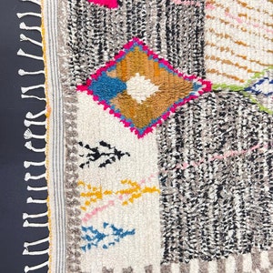 Moroccan Handmade rug ,Beni ourain style Morocco wool Berber Rug, modern rug, Hand woven rug, Azilal Berber style white Rug Morocco zdjęcie 10