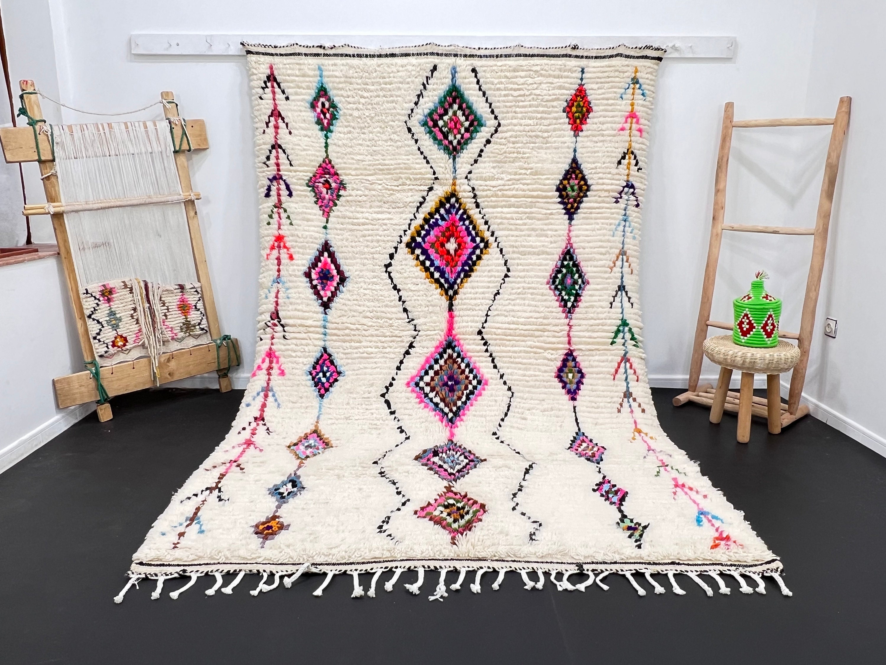 Custom Boujad Moroccan Rug: Abstract Berber Carpet