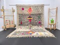 Moroccan Handmade rug ,Beni ourain style Morocco wool Berber Rug, modern rug, Hand woven rug, Azilal Berber style - white  Rug Morocco