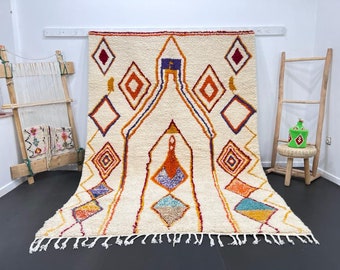 Benutzerdefinierte Fabelhafter Boujad Teppich, Authentischer Marokkanischer Teppich, Azilal Teppich, Abstrakter Mehrfarbiger Teppich, Handgemachter Marokkanischer Teppich, Boho Teppich