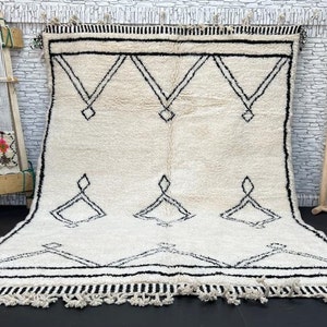 Moroccan Handmade rug ,Beni ourain style Morocco wool Berber Rug, modern rug, Hand woven rug, Azilal Berber style - Brown Rug Morocco
