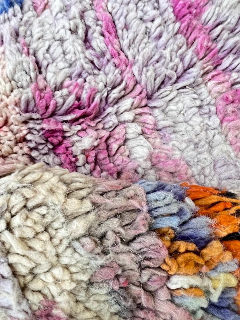 Tapis Berbère Marocain Fait Main - Laine De Mouton - 5x8 Ft - Multicolore - Style Bohème