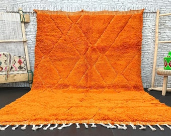 Multi Vibrant Moroccan Diamond Shag Area Rug orange- Moroccan Berber rug - Beni ourain rug - all wool berber rug - Custom area rug
