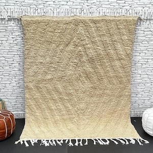 Authentic Beni ourain rug - Moroccan rug - Ivory rug- handmade rug - Authentic Moroccan rug - moroccan rug - Morocco rug-Beige rug 5.2x6.5ft