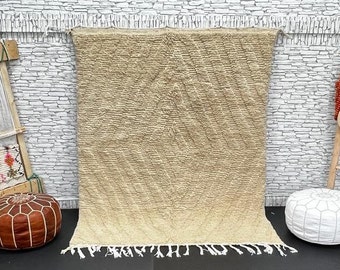 Handgefertigter Elfenbein Beni Ourain Teppich: 15x20 cm Marokkanischer Berber Teppich