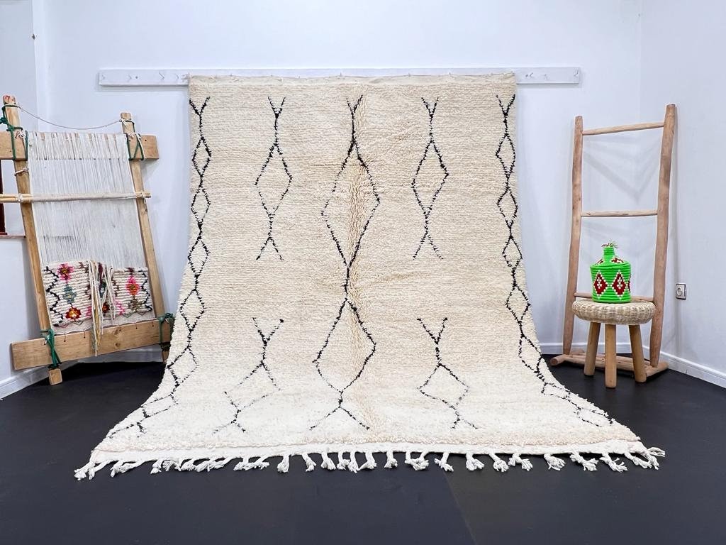 手作りのベニ・ウラインラグ：モロッコ産ベルベルウールラグ - Etsy 日本