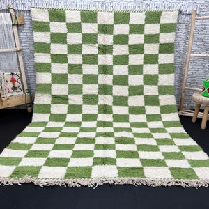 Amazing moroccan checkered rug, checkered morrocan rug, green moroccan rug, checkered moroccan rug, green checkered rug, black and green rug