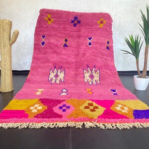 Bernadette Vintage Berber Rug, Moroccan Rug, Beni Ourain, Wool Rug, Bohemian, Beni Mguild Rug, Boho Rug, Handmade. Size: 9.3 X 5.2 Feet