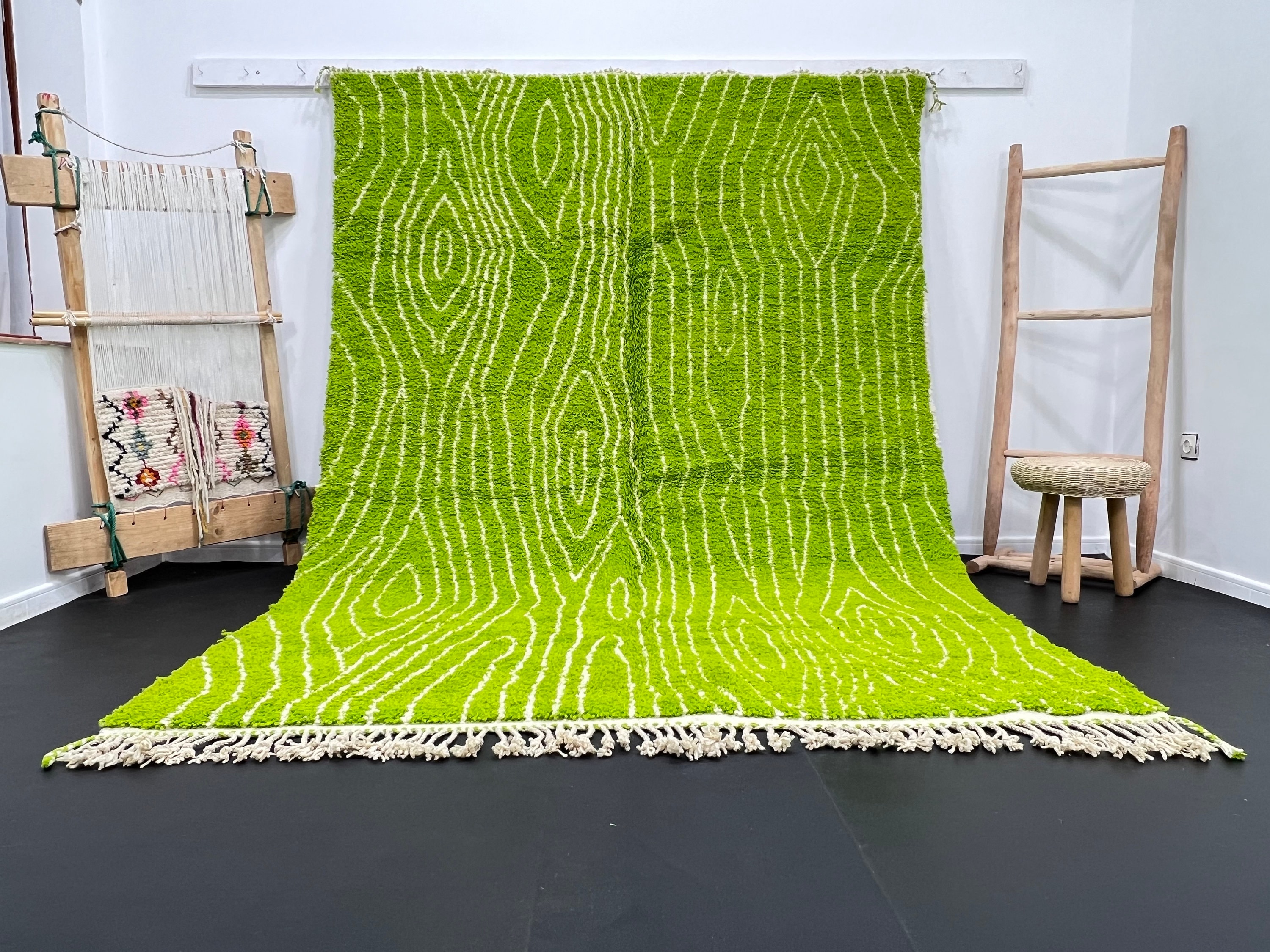 モロッコ111×171◇ダイヤ◇ ベニワレン エメラルド トルコヴィンテージ