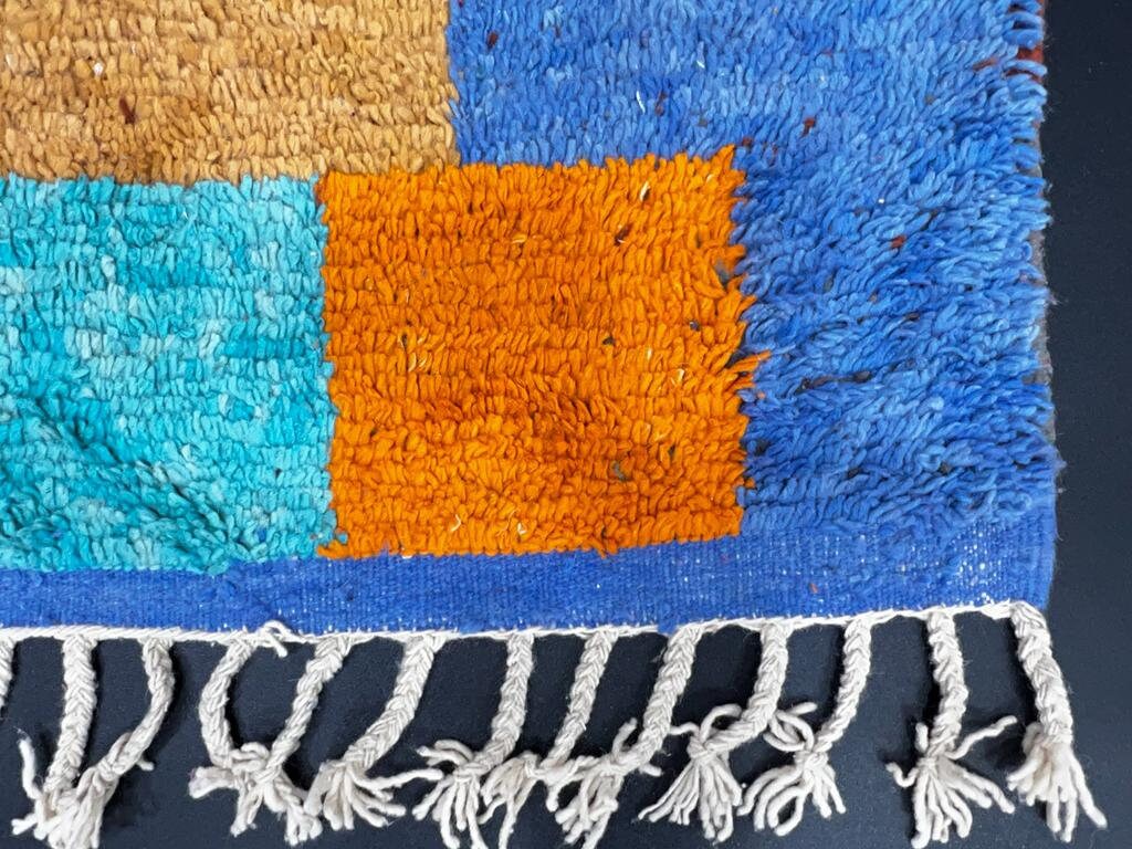 Moroccan 6.5x9.5 FT Rug Sheep Wool Handmade Boho Tufted modern Berber