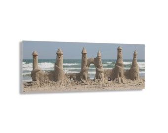 Sandcastle on the Beach Art Acrylic Prints