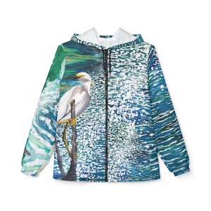 Shorebird in the Sun Art Windbreaker Jacket zdjęcie 2