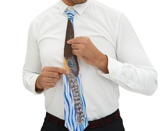 Cormorant Bird Art Necktie