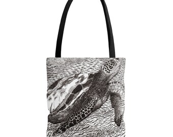 Sea Turtle Coastal Beach Tote Bag