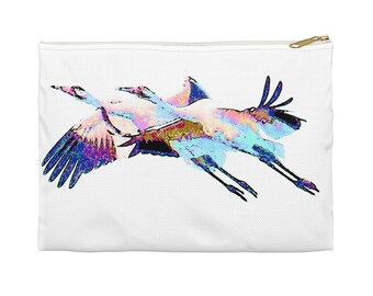 Whooping Cranes Art Accessory Pouch