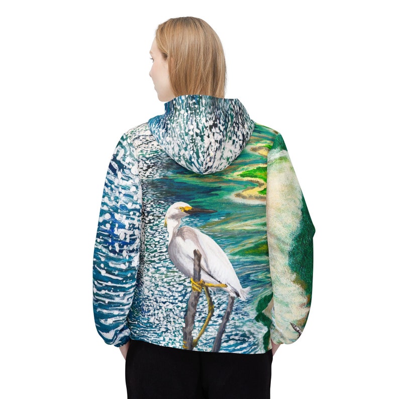 Shorebird in the Sun Art Windbreaker Jacket zdjęcie 4