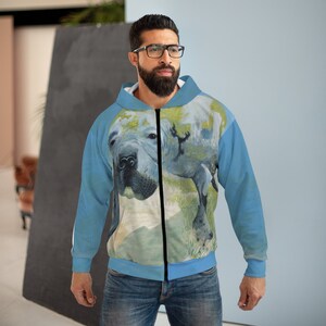 Manatee AOP Unisex Zip Hoodie
