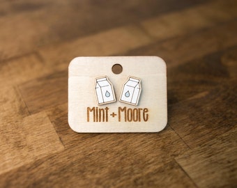 Milk Carton Stud Earrings