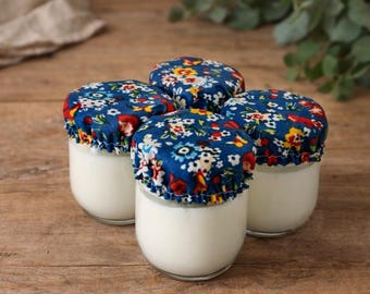 Juego de 4 vasos para yogur de 5-6 cm o 7-8 cm de diámetro, color azul Camille