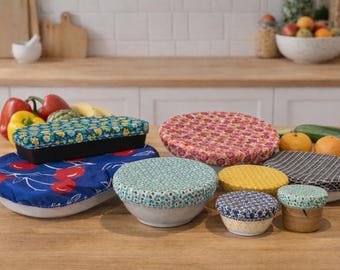 Pack de 3, 6, 7 u 8 fundas reutilizables para alimentos, cero residuos, Surtido Pack 1