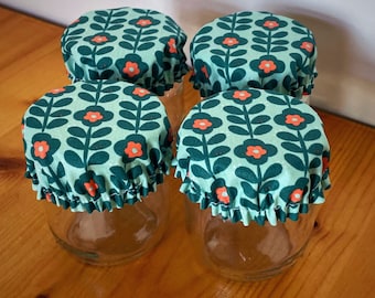 Juego de 4 vasos para yogur, 5-6 cm de diámetro, Flores de Agua
