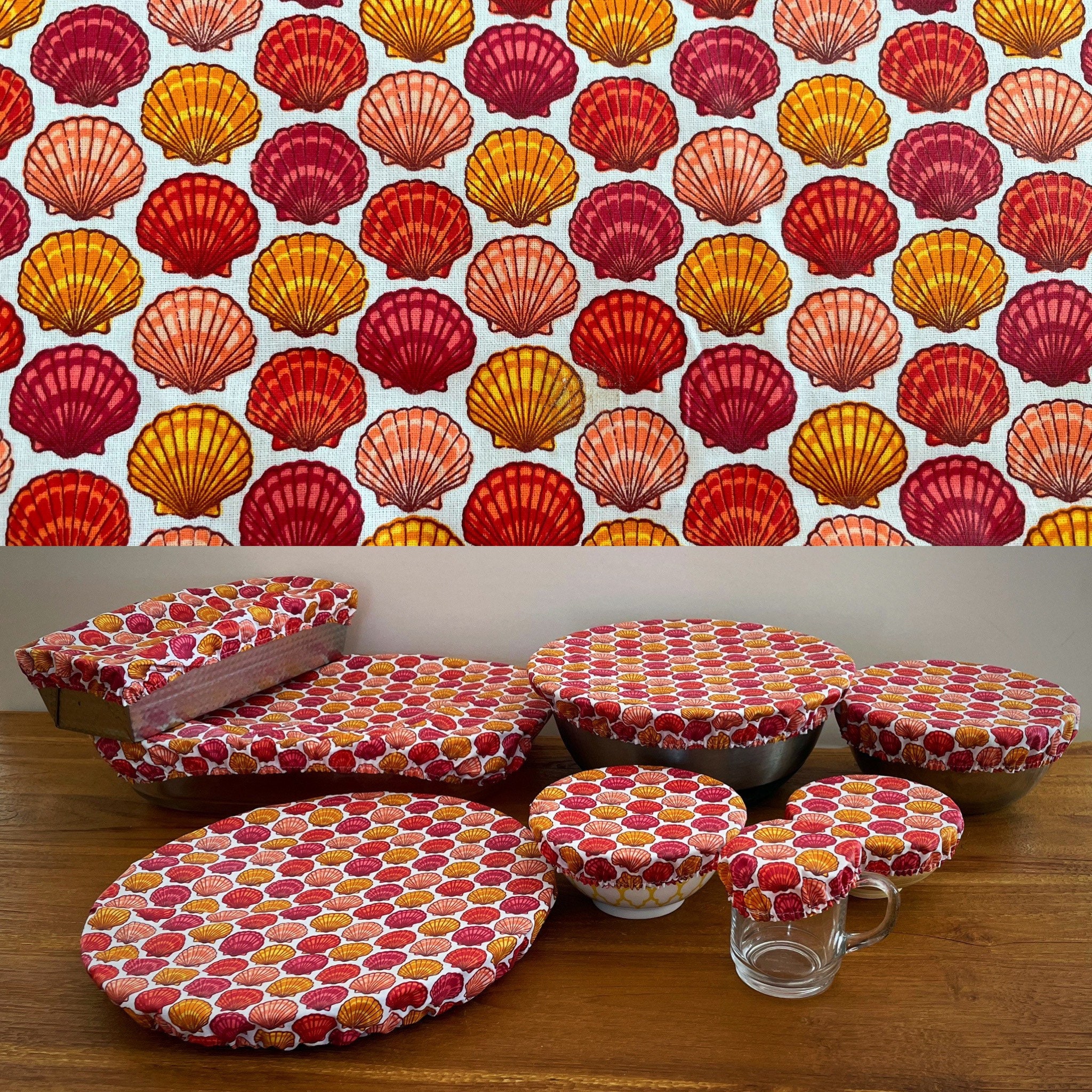 Lot de 3, 6, 7 ou 8 Charlottes Pour Plat , Zéro Déchet St Jacques Corail