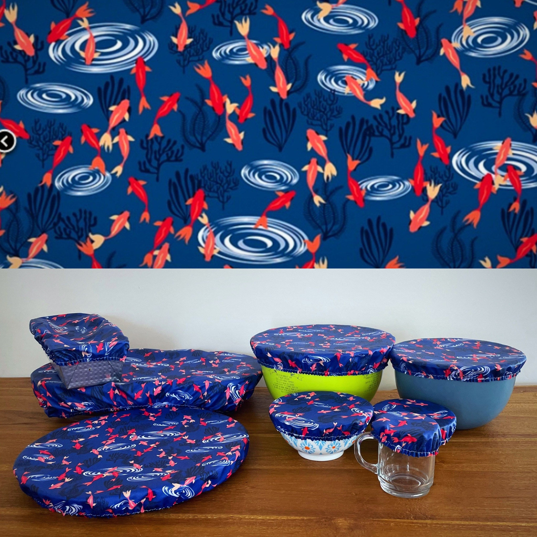 Lot de 3, 6, 7 ou 8 Charlottes Pour Plat , Zéro Déchet Koï