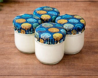 Tapas lavables para yogur – Tapas reutilizables para alimentos – Cero residuos – Juego de 4, diámetro 5-6 cm o 7-8 cm, St. Jacques