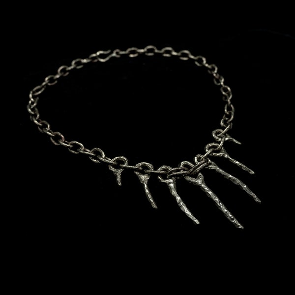 Stalactite chain, brutalist necklace, thick chain, distressed neckchain