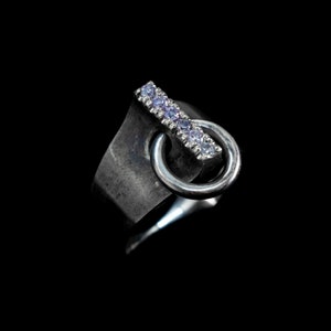 Captive ring // choker harness silver ring with pavé CZ