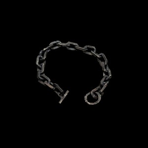 heavy raw silver chain bracelet
