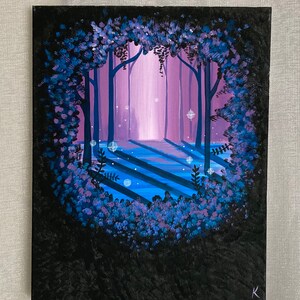 Acrylic painting on canvas, 16x20, &quot;Purple Moonlight&quot;