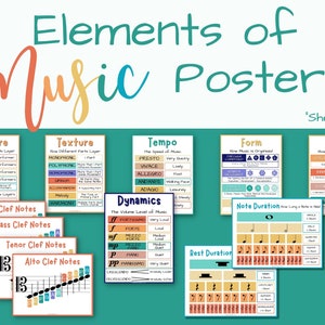 Elements of Music Posters - BUNDLE - Sherbet Theme | Music Classroom Decor