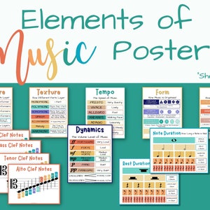 Elements of Music Poster - BUNDLE - Sherbet Theme | Musik Klassenzimmer Dekor