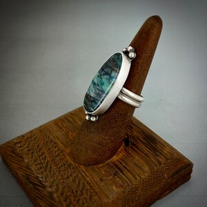 Indonesian Blue Opal Ring in Sterling Silver Size 6-3/4 image 2