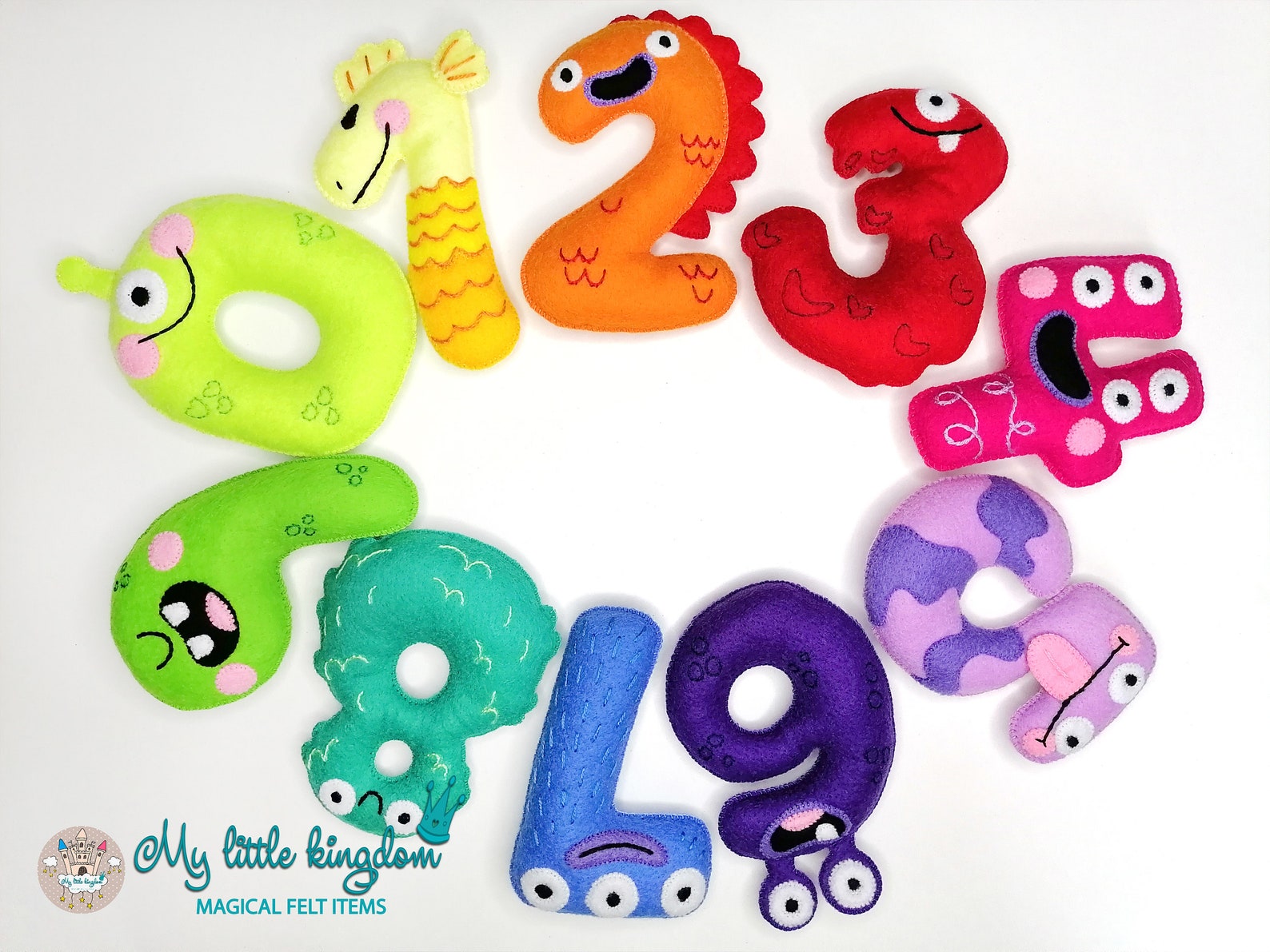 Felt stuffed numbers 0 to 9 in the form of monsters Etsy