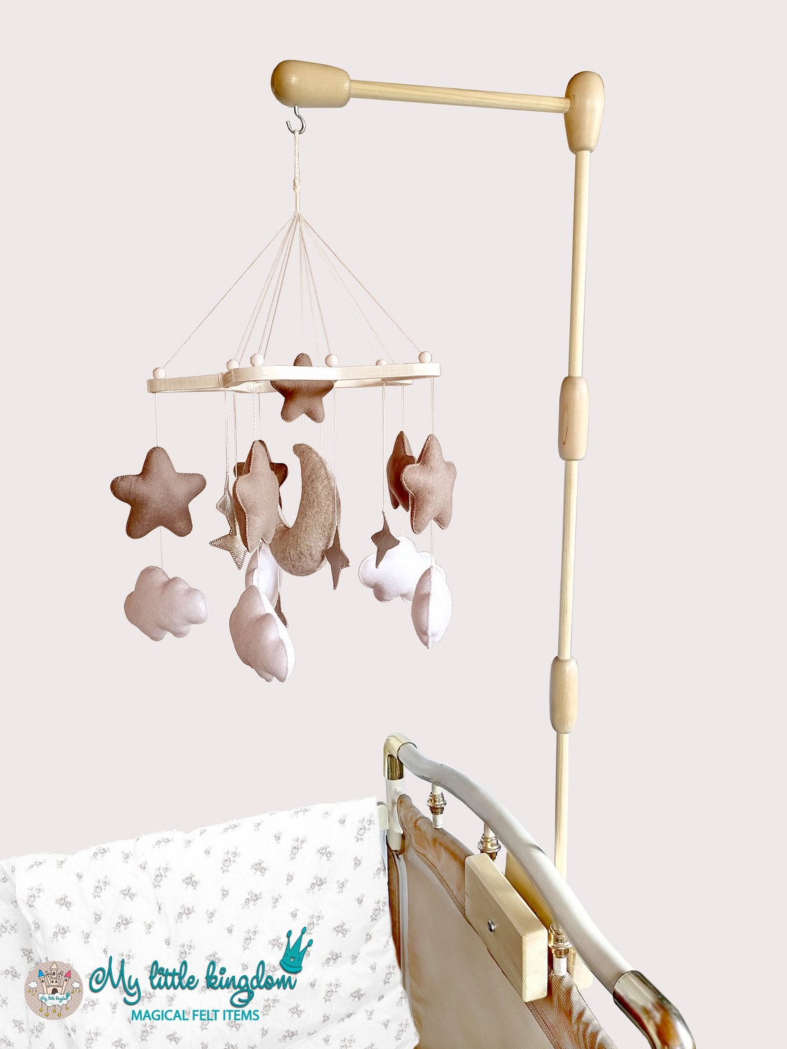 Wooden baby mobile holder Crib mobile arm Mobile attachment Etsy