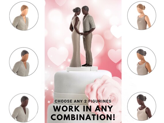 Mix Match Wedding Cake Topper Figurines Wedding Cake Topper Etsy
