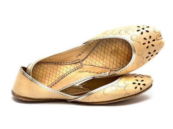 gold ballerina shoes