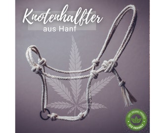 Knotenhalfter Halfter Führring Ring | Hanf Flachs Naturfaser | Pferd reiten Bodenarbeit Horsemanship | nachhaltig plastikfrei |