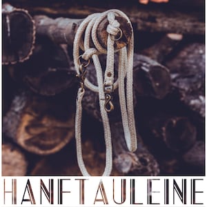 boho Hanftau Hundeleine Hanf handsfree Führleine | nachhaltig plastikfrei | 100% Naturfaser | Flachs Leinen Baumwolle | Leine verstellbar