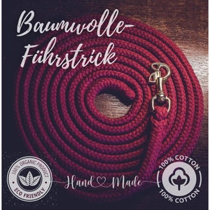 Cotton lead rope ground work rope with diving hook | 100% natural fiber | plastic-free | horse horse accessories | Horsemanship Lead Rope