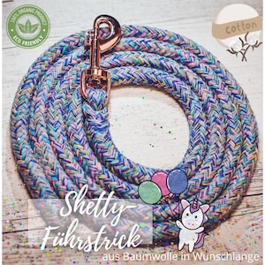 Cotton Shetland pony lead rope ground work rope | Mermaid | 100% natural fiber | plastic-free | Horse accessories | Short lunge Mini-Shetland pony