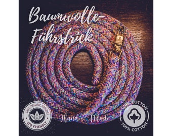 Baumwolle Führstrick Bodenarbeitsseil mit Panikhaken | 100% Naturfaser | plastikfrei | Pferd Pferdezubehör | Horsemanship Lead Rope Führseil