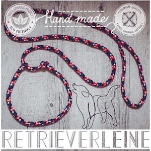 Moxonleine Retrieverleine | 100% Bio-Baumwolle | Hundeleine und Halsband | metallfrei plastikfrei | Tauleine Führleine Handschlaufe