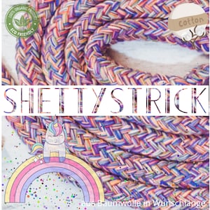 Cotton Shetland pony lead rope ground work rope | Rainbow | 100% natural fiber | plastic-free | Horse horse accessories | Short lunge Mini-Shetland pony