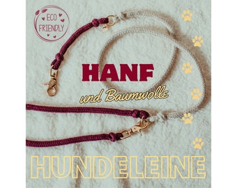 Hanftau Hundeleine Baumwolltau | 100% Naturfaser | plastikfrei | handsfree | Tauleine Führleine Freihandleine Handschlaufe