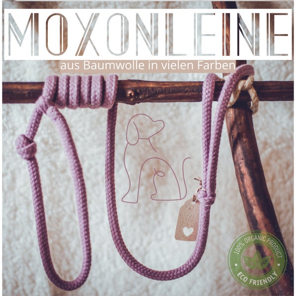 Retriever leash dog leash and collar | 100% cotton | metal-free plastic-free | extra light | Tauleine lead leash Moxon leash hand strap