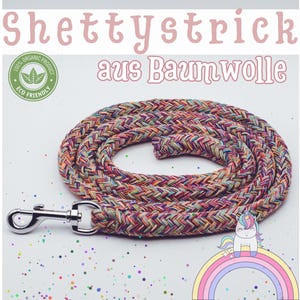 Cotton lead rope, Shetland rope, ground work rope | Rainbow | 100% natural fiber | plastic-free | Horse accessories | Short lunge line for mini Shetland