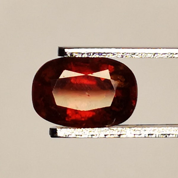 Natural Spessartite Garnet from Mozambique - 1.21 Ct, Cushion, Orange Red, SI, Untreated